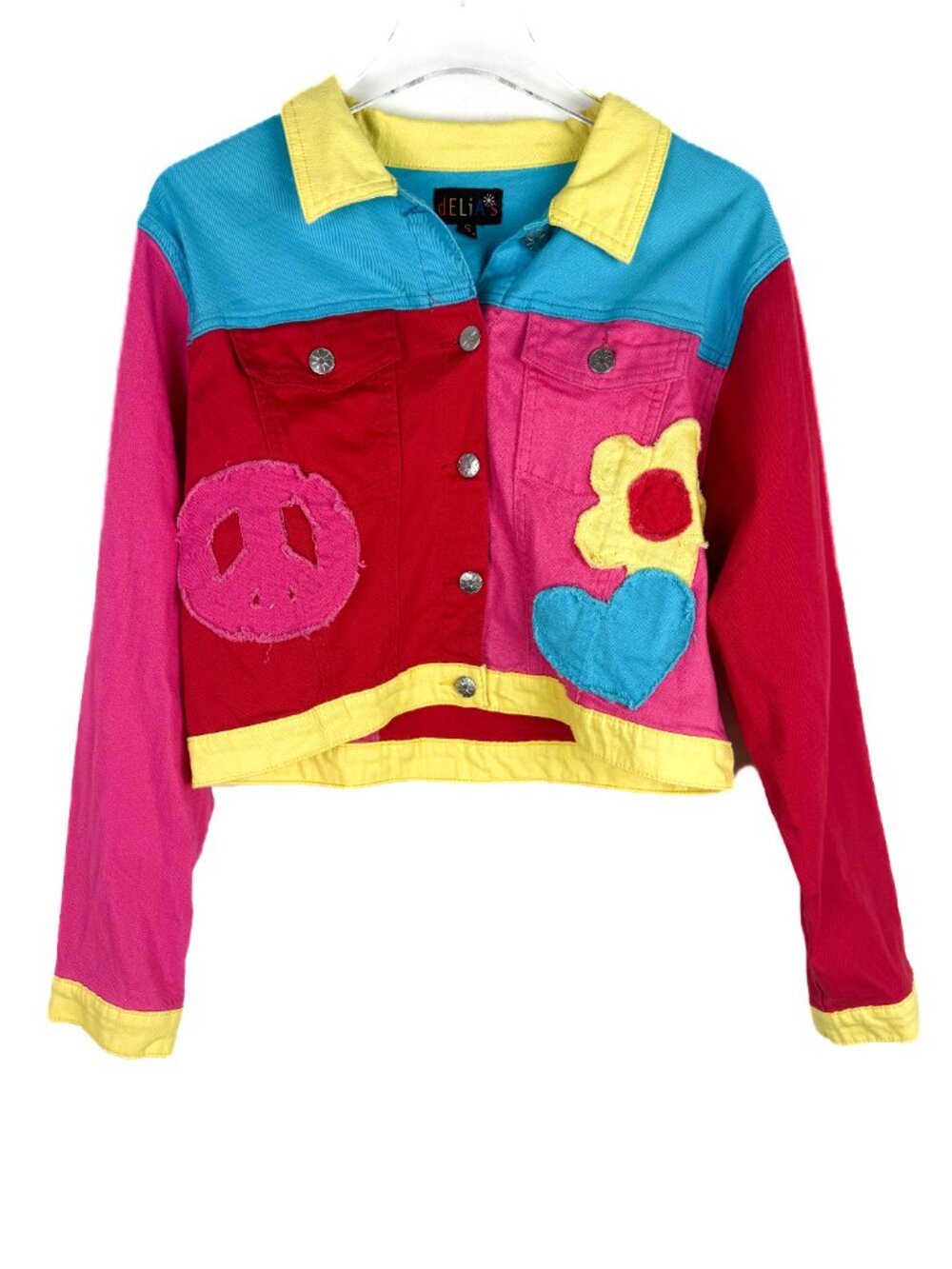 dELiA's by Dolls Kill Free Luv Nation Colorblock Applique Twill Jacket Small S